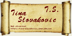 Tina Slovaković vizit kartica